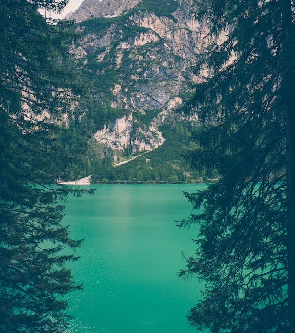 Mountain with lake